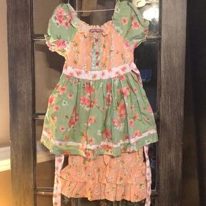 Jelly the Pug ruffled 2 pc set. Sz 7